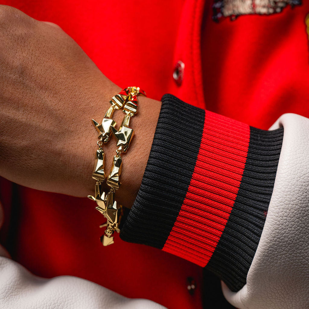 ’Stay Gold’ Pistol and Fist Bracelet