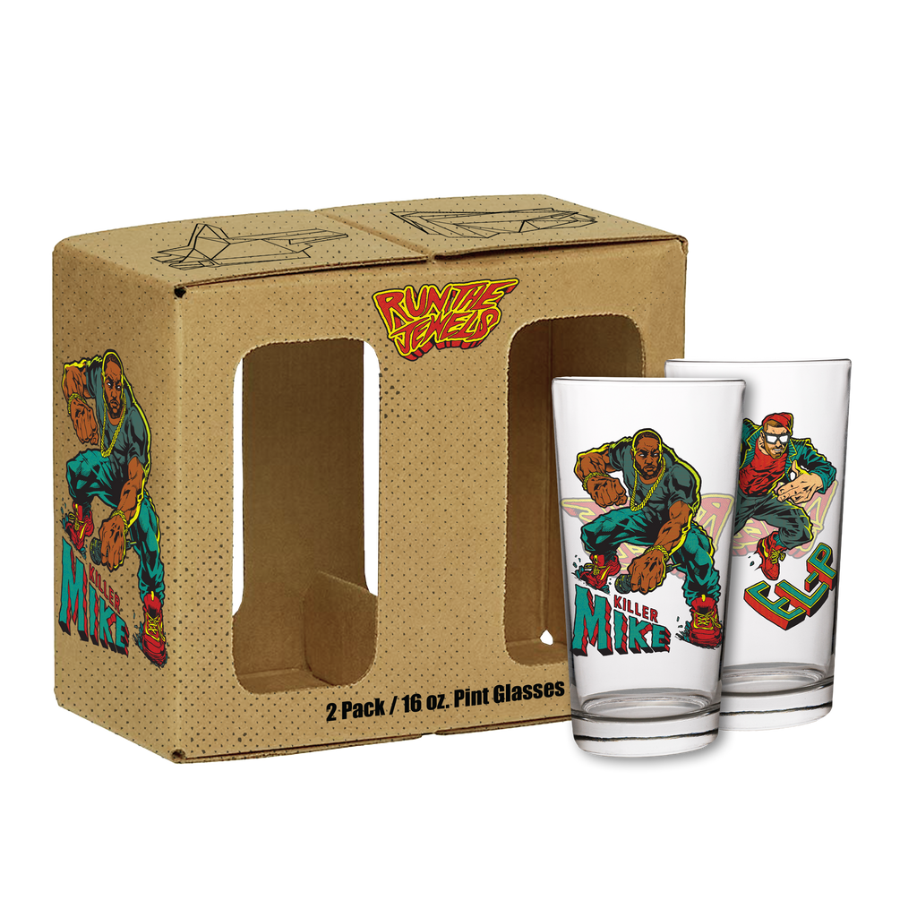 RTJ 'DYNAMIC DUO' COMIC PINT GLASS SET - Run The Jewels