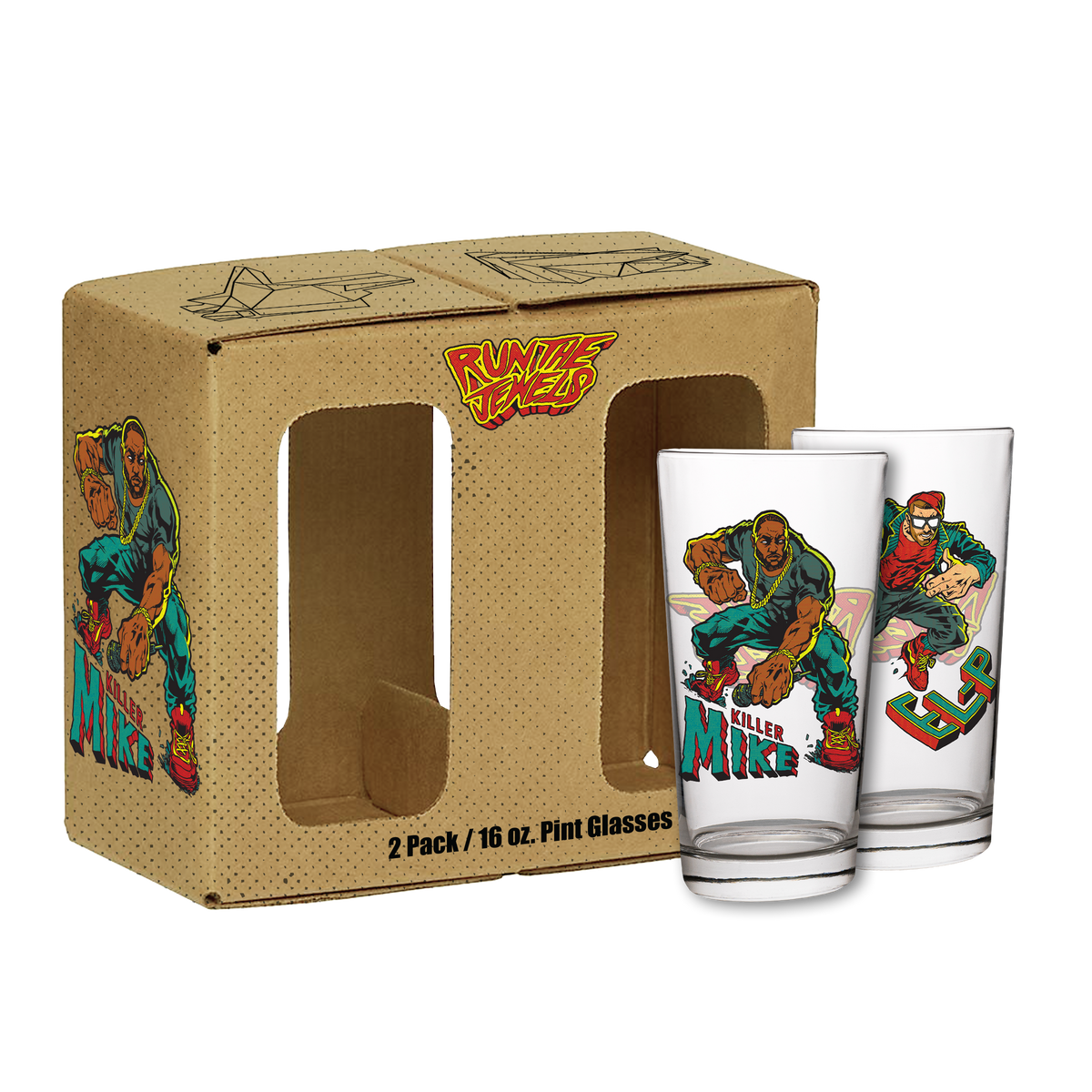 RTJ &#39;DYNAMIC DUO’ COMIC PINT GLASS SET