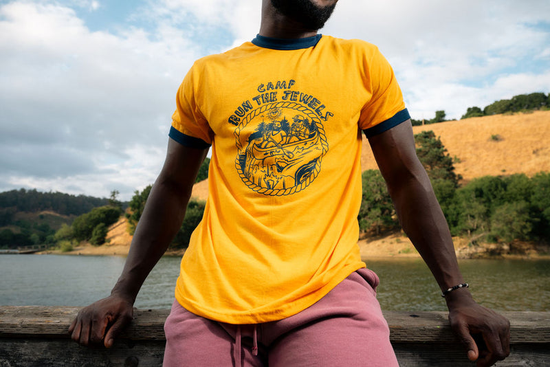 Actual Fact Run The Jewels Embroidered Sand Hip Hop T-Shirt – 100% Cotton, Crew Neck, Short Sleeve (Men's, NWT)